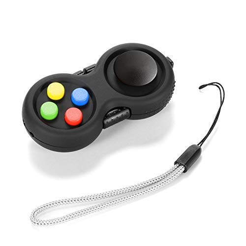 Topways® Fidget Pad con 8 Funciones de Fidget, Reductor de estrés de la Segunda generación de Fidget Toy Cube Retro Controller.