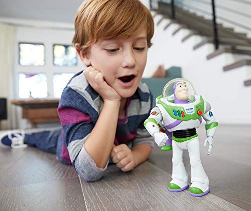 Toy Story 4 - Walking Talking Buzz Lightyear, figura con frases y sonidos - Idioma inglés (Mattel GDB92)