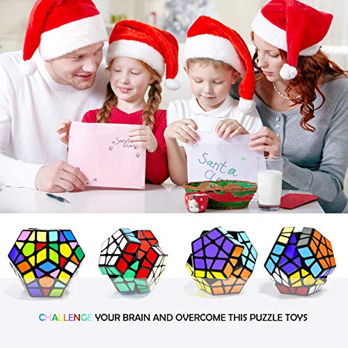 TOYESS Cubo Megaminx 3x3x3, Dodecaedro Cubo de Velocidad Rompecabezas Puzzles 3D para Niño Adultos, Negro