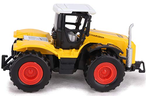 TOYLAND® Tractores agrícolas de 4x4 con tracción hacia atrás de 10 cm - Amarillo - Vehículos agrícolas para niños