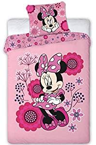 Twenty Feet Minnie Mouse - Juego de cama (funda nórdica de 140 x 200 cm, 2 fundas de almohada y 2 bolígrafos 3 en 1)