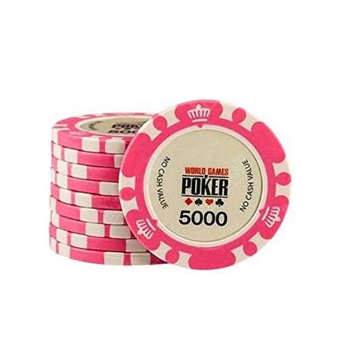 TX GIRL 10pcs / Lot Arcilla Fichas De Póquer Poker Corona Patrón 10 Valores De Texas Hold'em Poker De Juego del Casino Viruta 14g / Pc (Color : 10pcs 5000)