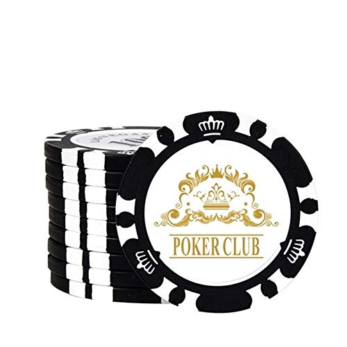 TX GIRL 10PCS / Lot Arcilla Poker Chips No Valor Patrón De Jugar A Las Cartas De Juego Texas Hold'em Poker Casino Chip De 14g / Pc (Color : Black)