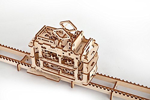 Ugears Tranvía con rieles - Mecánico 3D Rompecabezas de Madera -Kit de Construcción Sin Pegamento