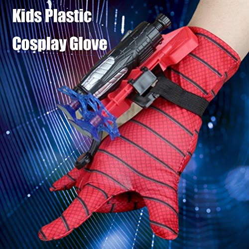 Usmato Guantes lanzadores para Spider-Man, Guantes de plástico para Cosplay para niños, Juego de Juguetes de muñeca Hero Launcher, Divertidos Juguetes educativos para niños, Talla única de Cosplay