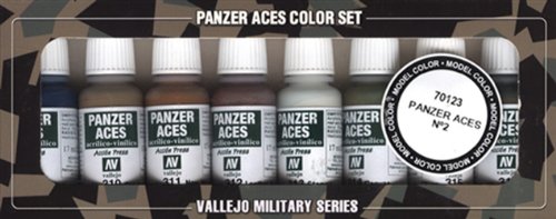 Vallejo Model Color Panzer Aces nº 2 de acrílico Pintura Set - Surtido de Colores (paquete de 8)