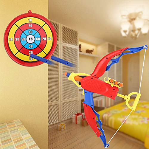 VGEBY Niños Bow Toy EVA Soft Bullets Niños Toy Archery Set Bow and Arrow Set con Score Target Kids Toys