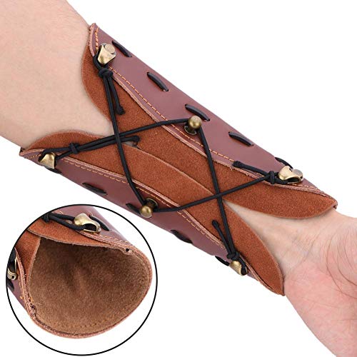 VGEBY Protector para el Brazo de Cuero, Brazalete Ajustable para Tiro con Arco Guarda para el Brazo Duradero para Tiro con Arco Brazalete con Correa Segura