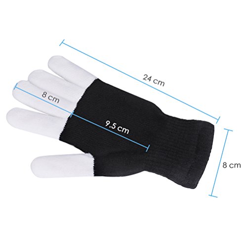 Vicloon - Guantes LED con Iluminación de Invierno de Centella Resplandor Baile en el Noche Guantes 7 Modes de Luces para Carnaval Fiestas y Disfraces