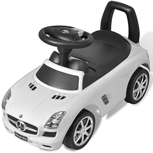 vidaXL Coche Correpasillos de Niños Blanco Automóvil Infantil Juguete Vehículo