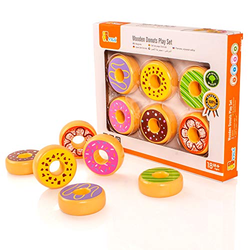 VIGA VIGA-51604 Toys 51604 Donuts Juegos (6 Piezas), Multicolor