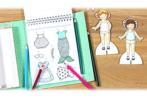 Vintage Style Paper Dolls Book. Colour and Create Fashion Dresses For Paper Dolls Activity Craft Set for Girls. Great travel activity packs for kids / Activity Book. Great Gifts for Girls 6 years old by Tiger Tribe