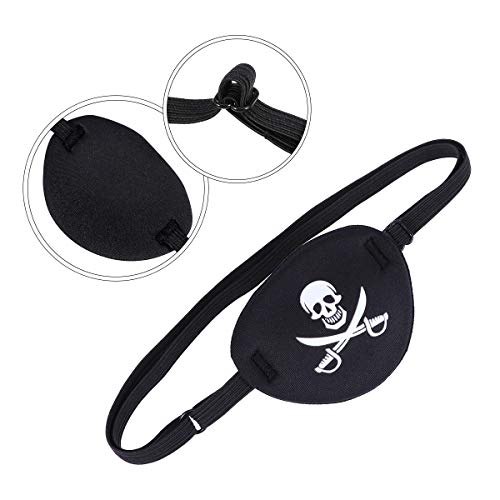 VORCOOL Parche de Ojo Pirata Calavera con Parche de Ojo único para Regalos de Fiesta de Navidad de Halloween