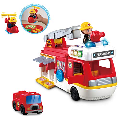 Vtech-2-in-1-Feuerwehrstation Juguete para bebé, estación, Coche de Bomberos, Convertible con Solo Pulsar un botón, Color carbón (80-529804)