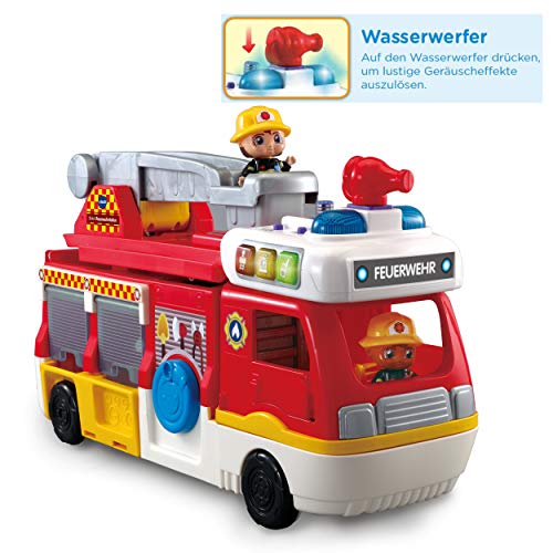 Vtech-2-in-1-Feuerwehrstation Juguete para bebé, estación, Coche de Bomberos, Convertible con Solo Pulsar un botón, Color carbón (80-529804)