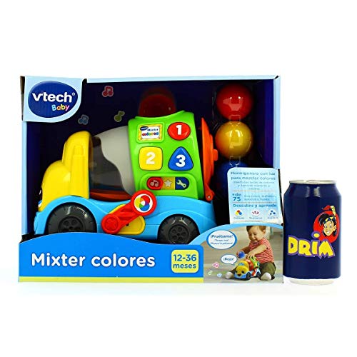 VTech-80-601922 Mixter, camión hormigonera Infantil con más de 75 melodías, Canciones y Voces, enseña Formas, números y a Mezclar los Colores Mediante Luces, Multicolor (3480-601922)