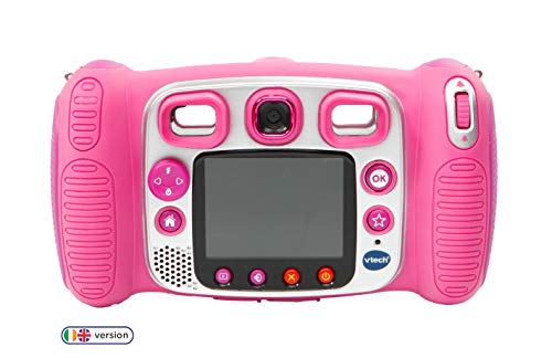 VTech - Kidizoom Duo 5.0 cámara de fotos digital para niños, 5 megapíxeles, pantalla a color, 2 objetivos, color rosa, versión inglesa