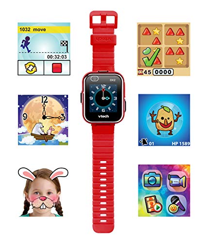 VTech- Kidizoom Smart Watch DX2 para Niños, Color rojo (193827)