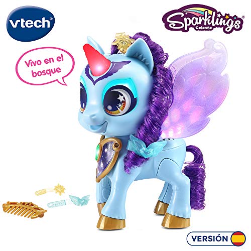 VTech- Sparklings Celeste Unicornio Interactivo, Multicolor (3480-530867)