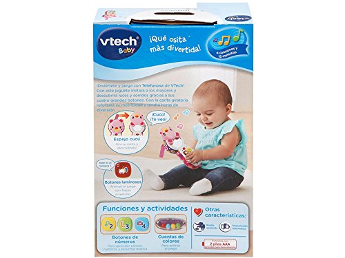 VTech- Telefonosa Teléfono Interactivo de Juguete, Color Rosa (3480-502757)