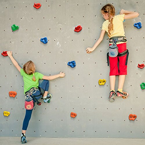 WADEO 20 Piezas Presas Escalada de Pared Niños Escalar Kit para Juego de Patio Interior/al Aire Libre para Niños