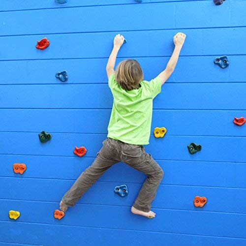 WADEO 20 Piezas Presas Escalada de Pared Niños Escalar Kit para Juego de Patio Interior/al Aire Libre para Niños