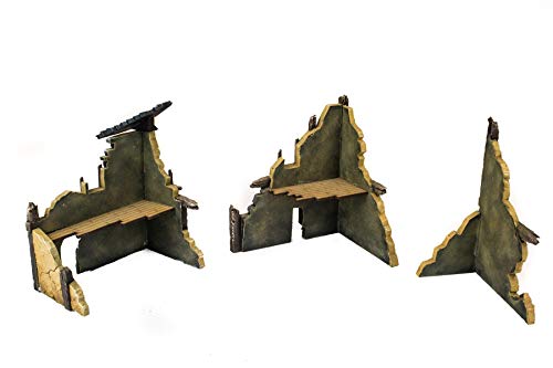 War World Gaming Fantasy Village - Set de 3 Casas en ruinas - 28mm Wargaming Medieval Miniaturas Maquetas Dioramas Edificios Wargames Guerra Aldea Edad Media