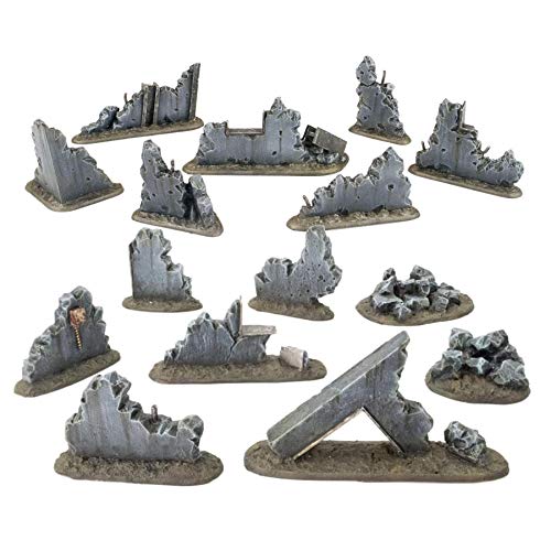 War World Gaming War-Torn City - Kit Grande Escombros - 28mm Escala Sci-Fi Wargaming Modelismo Dioramas Zombis Post Apocalíptico Bombardeado Destruido Wargame Minaturas