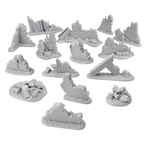 War World Gaming War-Torn City - Kit Grande Escombros - 28mm Escala Sci-Fi Wargaming Modelismo Dioramas Zombis Post Apocalíptico Bombardeado Destruido Wargame Minaturas