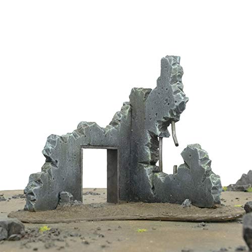 War World Gaming War-Torn City - Sección En Esquina de Edificio Destruido - 28mm, Escala Heroica, Sci-Fi, Wargaming, Modelismo, Dioramas, Zombis, Post Apocalíptico