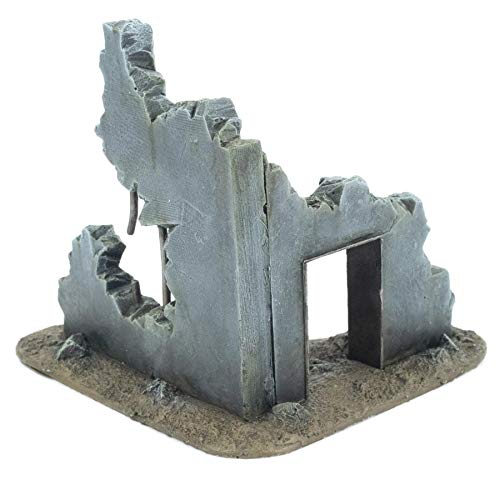 War World Gaming War-Torn City - Sección En Esquina de Edificio Destruido - 28mm, Escala Heroica, Sci-Fi, Wargaming, Modelismo, Dioramas, Zombis, Post Apocalíptico