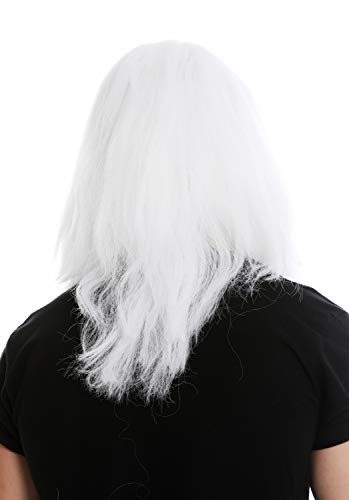 WIG ME UP- RJ033-P60 Peluca Larga Blanca y Barba Trenzada para Hombre Carnaval Vikingo bárbaro Enano Germano Viejo