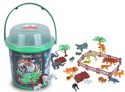 Wild Republic figurillas coleccionables Mundo Animal de áfrica, Cubo de Juego y Aventuras, 20 cm, 36-Piezas, Multicolor (22112 , color/modelo surtido