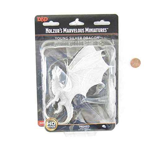 Wizkids D&D Nolzur's Marvelous Miniatures Unpainted Miniatures Young Silver Dragon Case