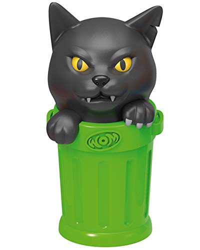 WOM Catz, Llaveros con Forma de Gato Subido a un Cubo de Basura que Contiene dentro Caramelos en Forma de Pez, Display con 12 Llaveros y 3 Modelos de Llavero Diferentes