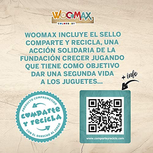 WOOMAX Supermercado Madera con Accesorios Comida, Caja registradora, Complementos cocinitas niños 3 años Juguete educativo Juego Imitación (Colorbaby 85387)