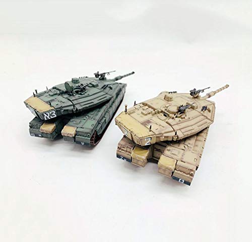 X-Toy Escala 1/72 Tanque De Aleación Modelo, Militar Merkava4 Tanque De Batalla Principal Israel Modelo, Juguetes para Niños Y Regalos, 4,7 Pulg X 1.7 Pulg,Amarillo