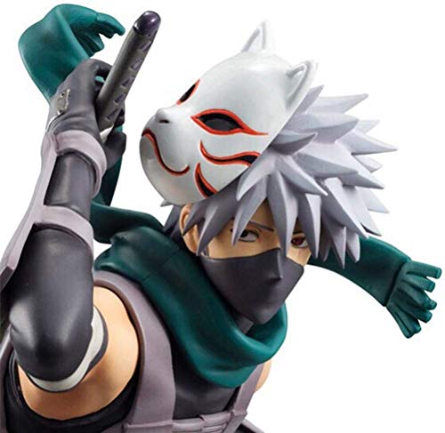 XMHL Naruto Hatake Kakashi Figura Estatua ， Kakashi con máscara ， 21cm （8.2 Pulgadas） ， Colección de Regalos de cumpleaños para niños y Adultos Modelo de Juguete