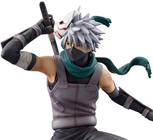 XMHL Naruto Hatake Kakashi Figura Estatua ， Kakashi con máscara ， 21cm （8.2 Pulgadas） ， Colección de Regalos de cumpleaños para niños y Adultos Modelo de Juguete