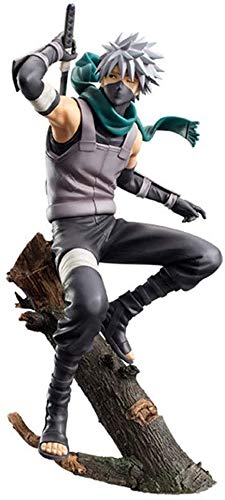 XMHL Naruto Hatake Kakashi Figura Estatua ， Kakashi con máscara ， 21cm （8.2 Pulgadas） ， Colección de Regalos de cumpleaños para niños y Adultos Modelo de Juguete