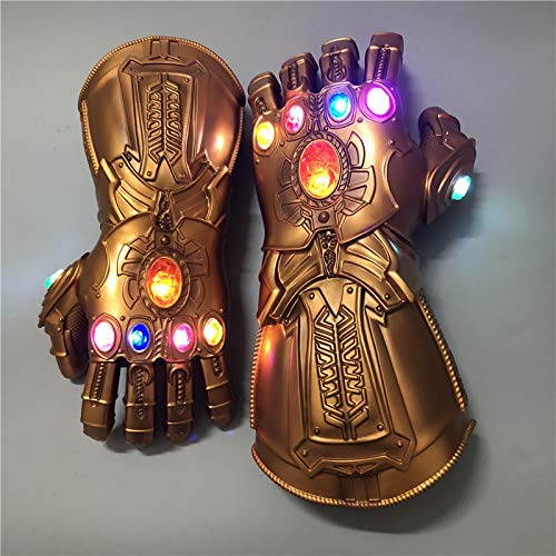 yacn Guante de guantelete infinito Thanos para adulto con guante de luz LED Avengers 4 Movie Toy (niño)