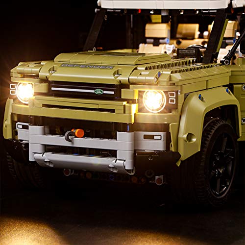 Yavso Kit de Luces para Lego Technic Land Rover Defender 42110, Kit de Iluminación Led Luz Compatible Lego 42110 Modelo, Juego de Legos no Incluido - Versión básica