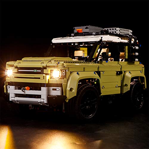 Yavso Kit de Luces para Lego Technic Land Rover Defender 42110, Kit de Iluminación Led Luz Compatible Lego 42110 Modelo, Juego de Legos no Incluido - Versión básica