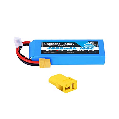 YOWOO Batería de grafeno 3S 4000mAh 100C 11.1V Baterías Lipo con XT60 / Deans T Conector para RC Traxxas Cars 1/10 Brushed RC Boats 2WD Cars Trucks Buggies and 4WD Rock Crawlers