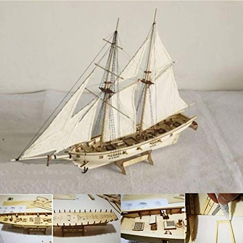 YUDIZWS Modelo de Nave, Barco de Vela Kits de Bricolaje Modelo de Madera Barco de navegación, Escala 1: 100, Kit de Modelo de Barco Antiguo Occidental, Juguetes Modelo de simulación,400 * 150 * 300mm