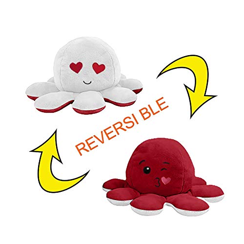 YueLove Peluche de Pulpo Reversible, Bonitos Juguetes de Peluche, muñeco Vibrante de Doble Cara, el Pulpo Reversible Original de Felpa, Bonitos Juguetes de Peluche