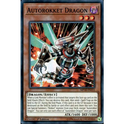 YuGiOh MP18-EN111 Tarjeta Super Rare Dragon de Autorokket - (2018 Mega-Tin Mega Pack de 2018)