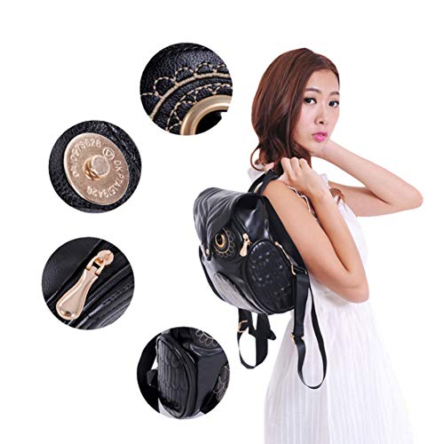 YUHUAWYH Moda Búho Mochila de Dibujos Animados Mochila Mini Bolsa de Estudiante Bolso de Viaje de Mochila de Cuero Elegante de la pu de la Mujer Elegante