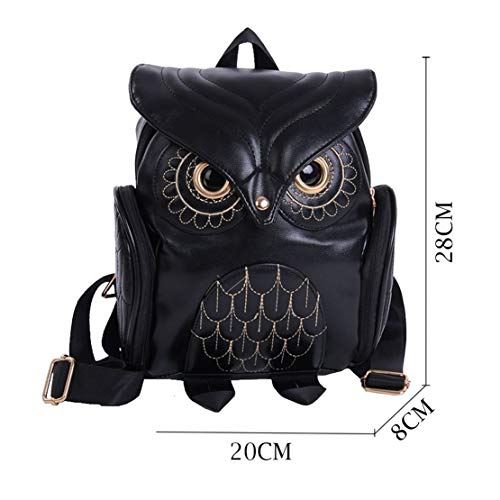 YUHUAWYH Moda Búho Mochila de Dibujos Animados Mochila Mini Bolsa de Estudiante Bolso de Viaje de Mochila de Cuero Elegante de la pu de la Mujer Elegante