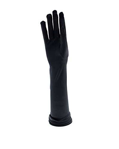 Zac's Alter Ego - Guantes largos satinados para disfraz negro negro Approx. 48cm